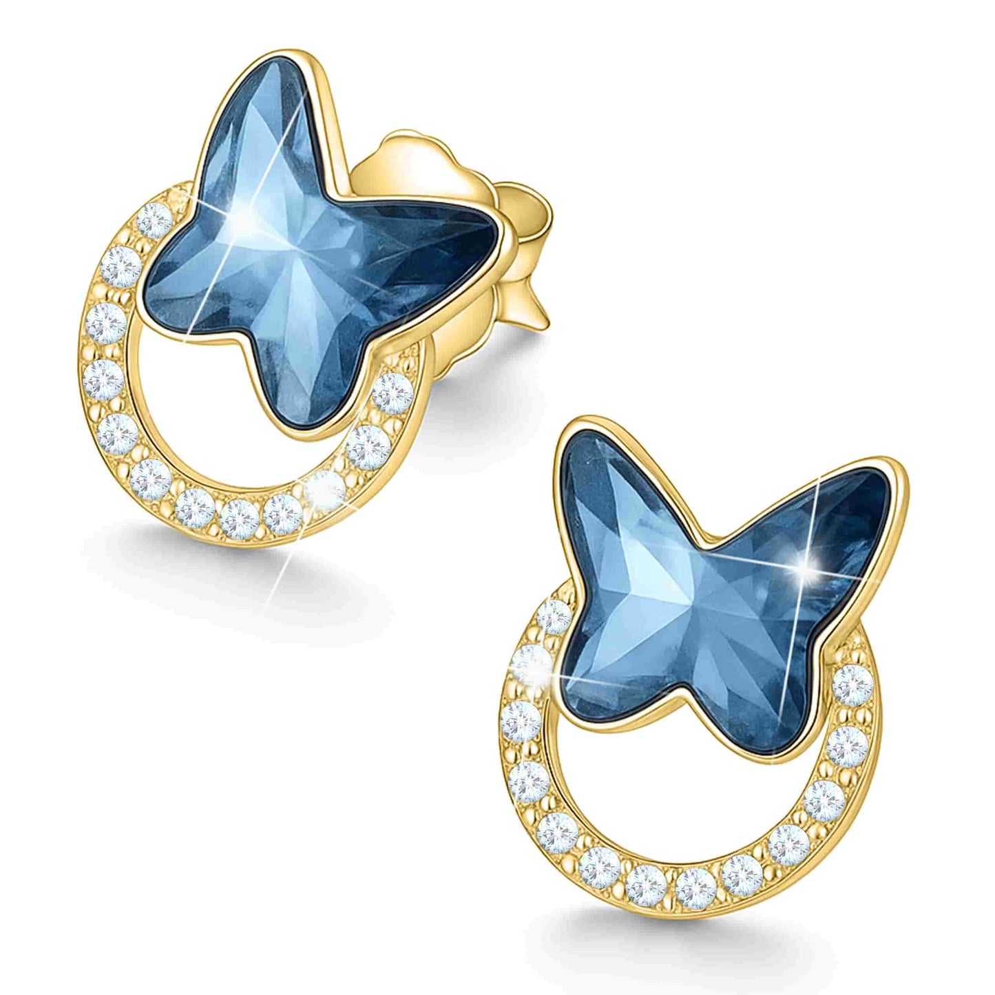 Kolczyki Niebieskie Motyle