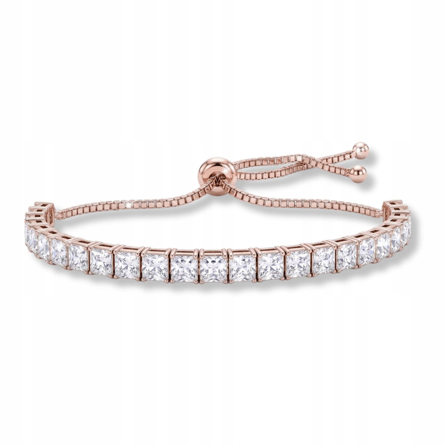 Bransoletka Tenisowa Regulowana Kostka z Cyrkoniami